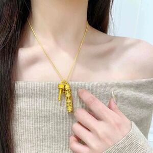 Chinese-style sweater chain, rattle drum, Six-Syllable Mantra, portable Buddha